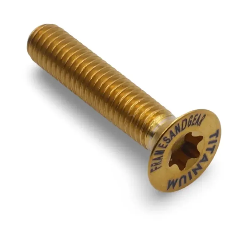 Framesandgear Titanium Top Cap Bolt M6 X 30 flat Head Gold