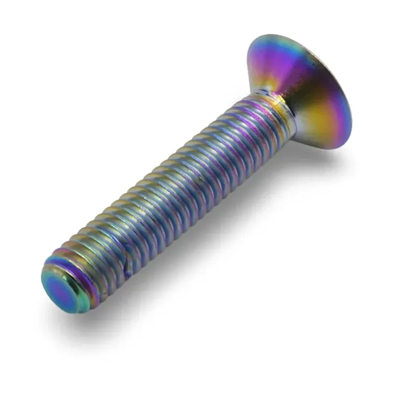 Framesandgear Titanium Top Cap Bolt M6 X 30 flat Head Oil Slick-1