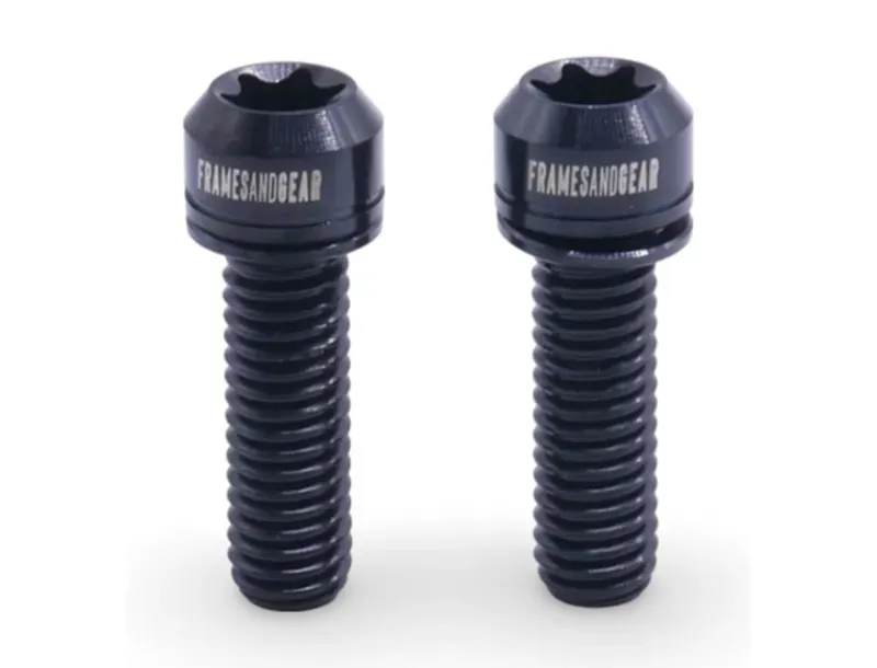 Framesandgear Titanium M6x19 Crank Arm Bolts in Black-2