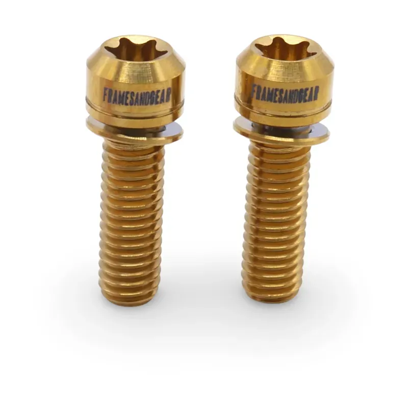 Framesandgear Titanium Crank Arm Bolts M6 X 19 Gold-1