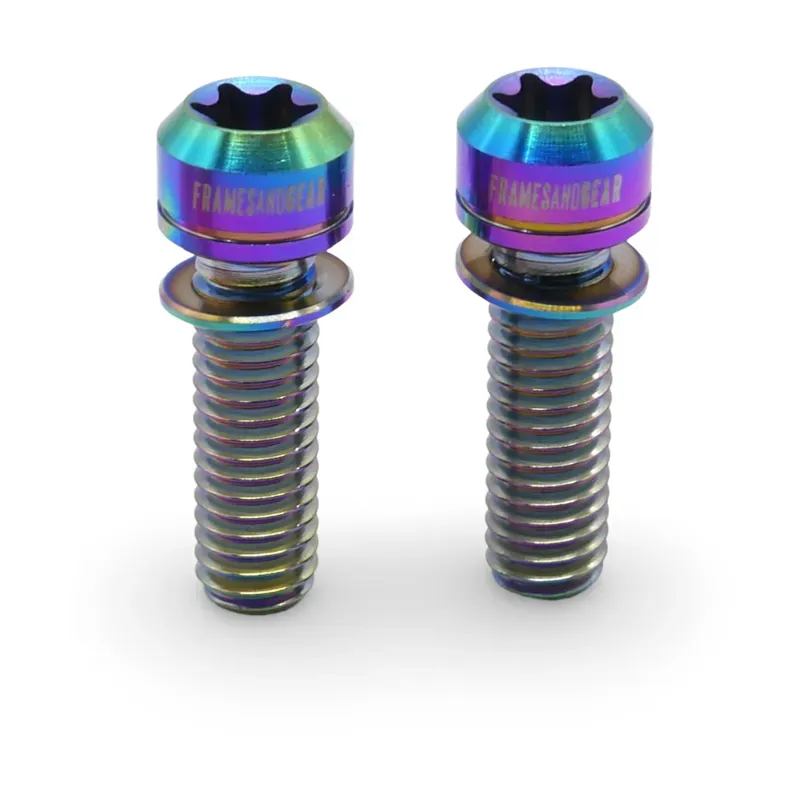 Framesandgear Titanium Crank Arm Bolts M6 X 19 Oil Slick-2