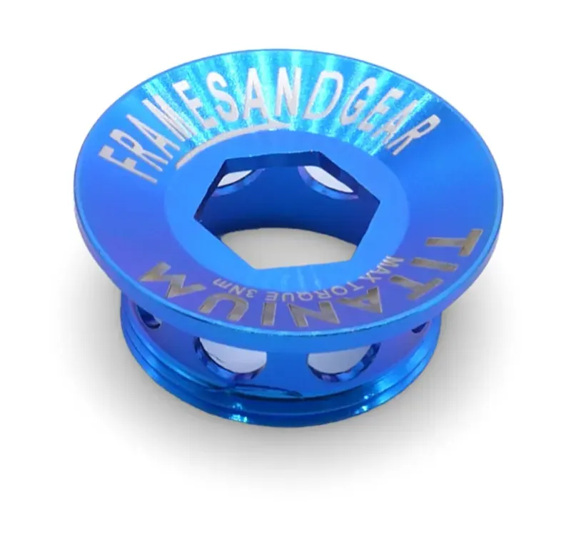 Framesandgear Titanium Crank Arm Cover Bolt for Shimano Cranks Blue-1