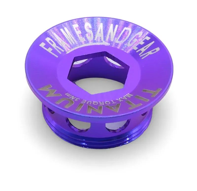 Framesandgear Titanium Crank Arm Cover Bolt for Shimano Cranks Blue Purple-1