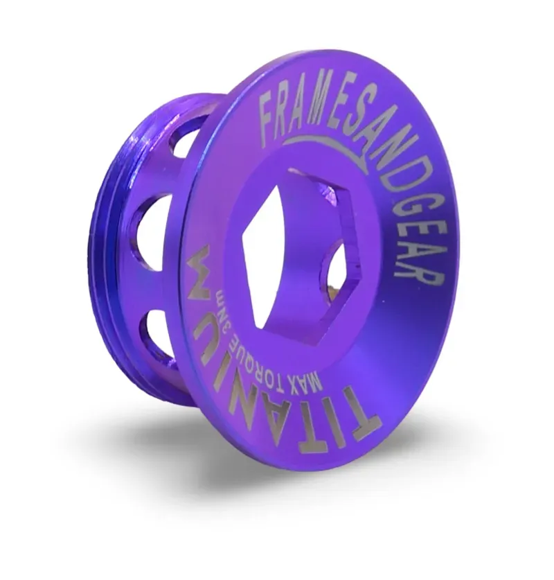 Framesandgear Titanium Crank Arm Cover Bolt for Shimano Cranks Blue Purple