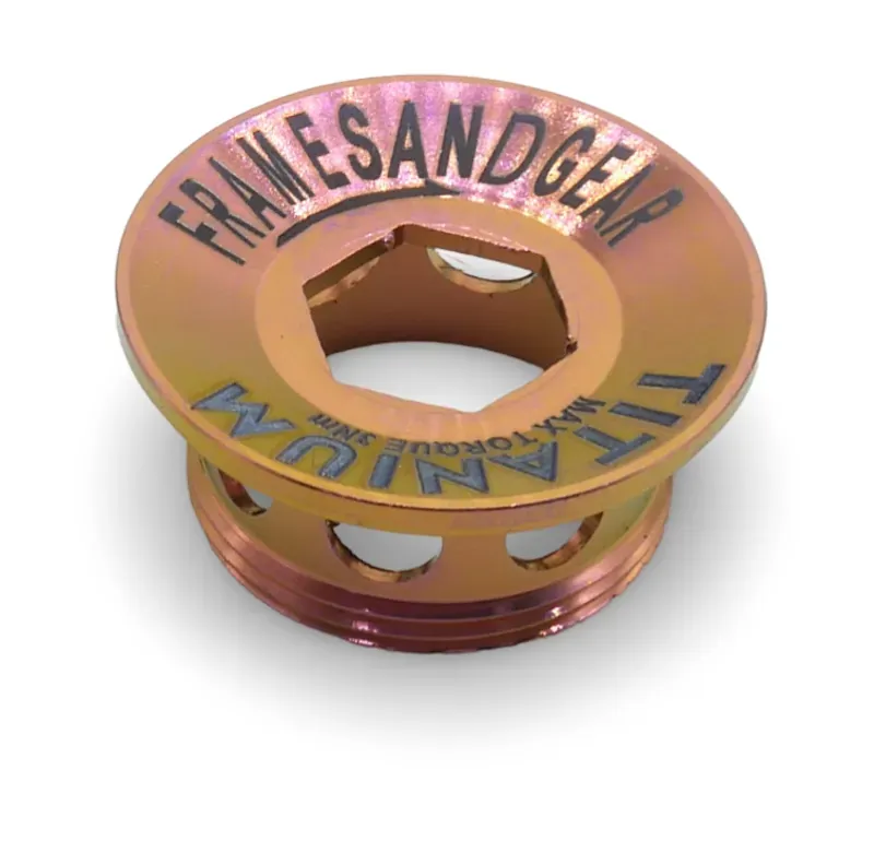 Framesandgear Titanium Crank Arm Cover Bolt for Shimano Cranks Bronze-1