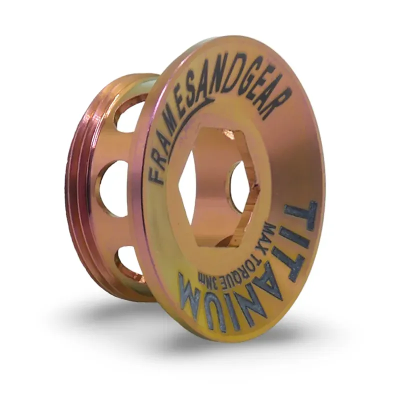 Framesandgear Titanium Crank Arm Cover Bolt for Shimano Cranks Bronze