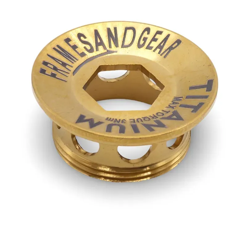 Framesandgear Titanium Crank Arm Cover Bolt for Shimano Cranks Bolt Gold-1