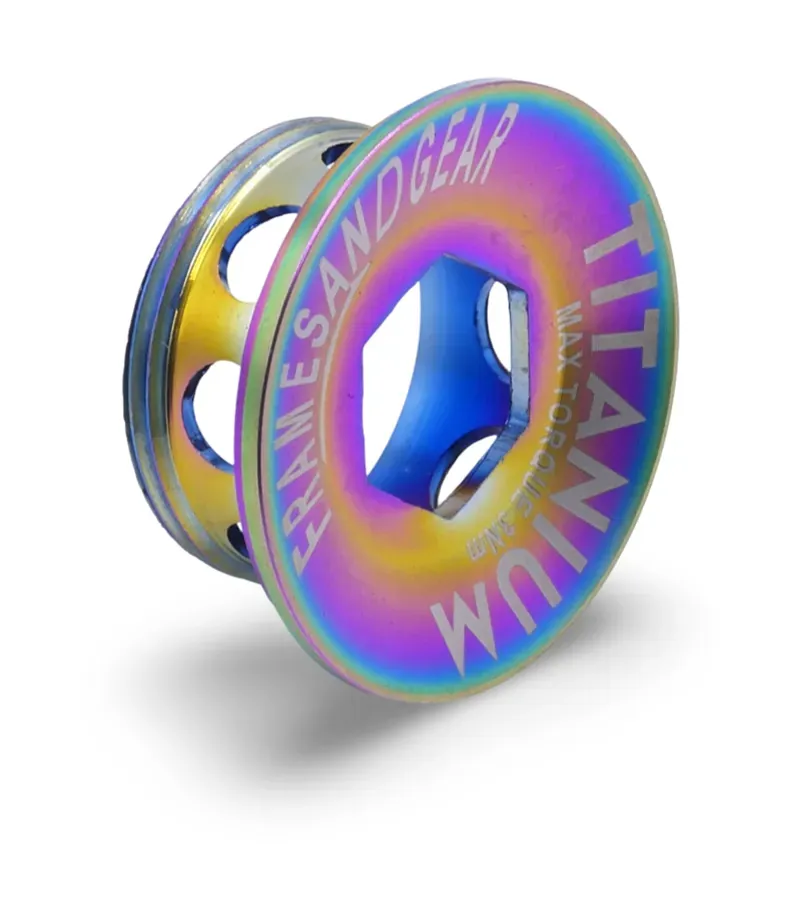 Framesandgear Titanium Crank Arm Cover Bolt for Shimano Cranks Oil Slick