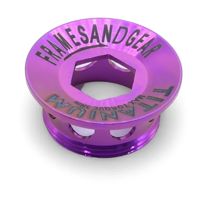 Framesandgear Titanium Crank Arm Cover Bolt for Shimano Cranks Purple-1