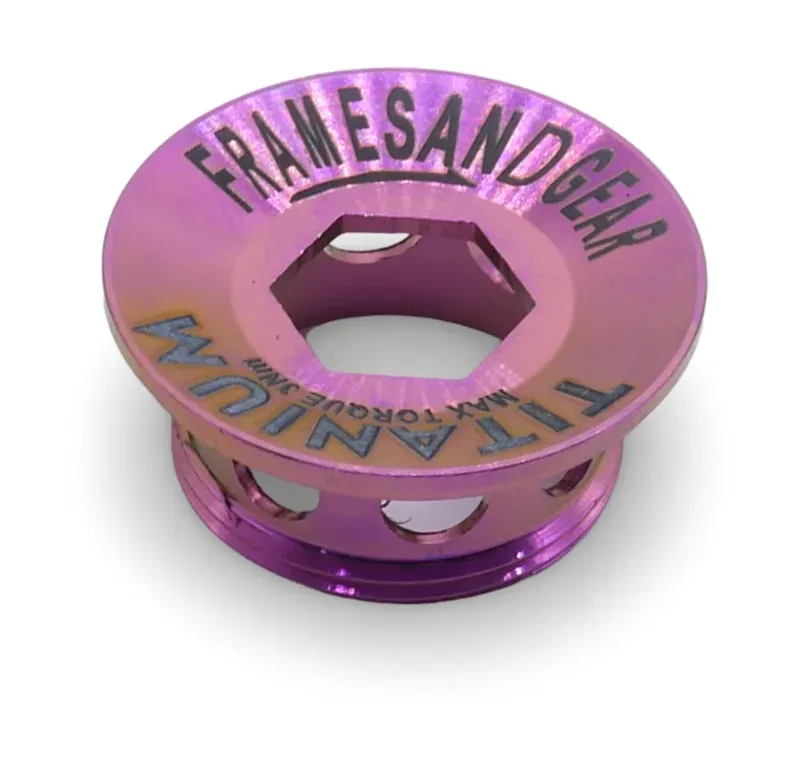 Framesandgear Titanium Crank Arm Cover Bolt for Shimano Cranks Purple Bronze-1