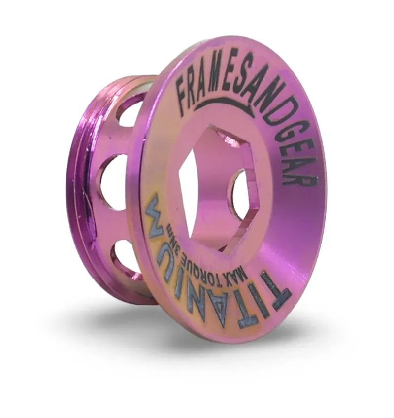 Framesandgear Titanium Crank Arm Cover Bolt for Shimano Cranks Purple Bronze