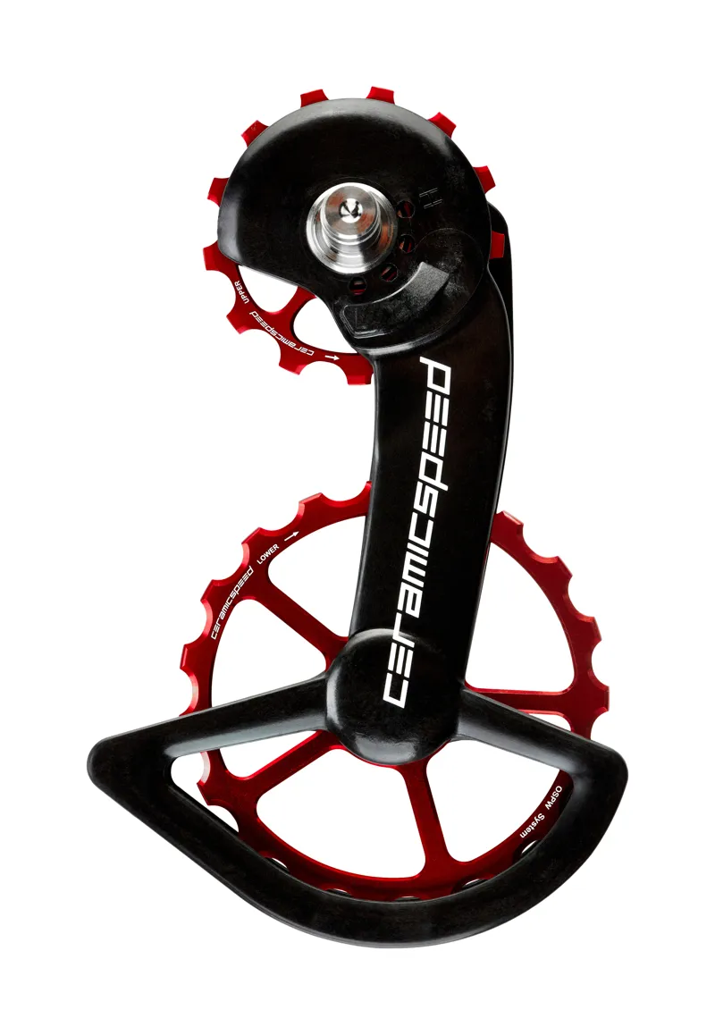 CeramicSpeed OSPW Coated Shimano Dura-Ace 9200 Pulley Wheels Red