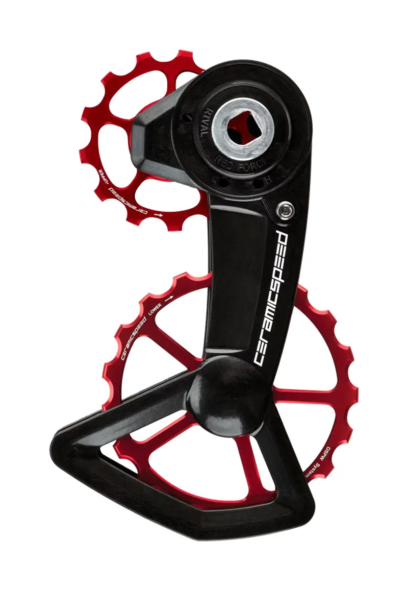 CeramicSpeed OSPW System Coated SRAM Rival Red Force Rival AXS XPLR Pulley Wheels Red