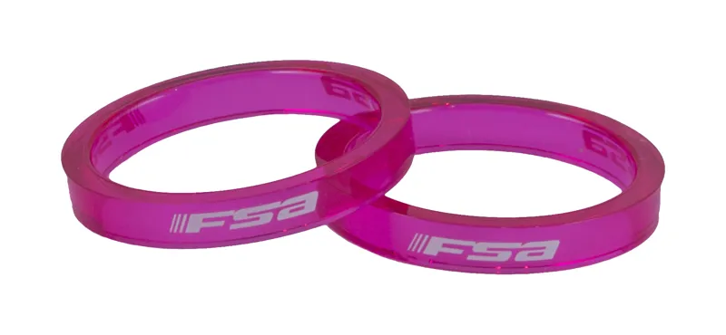 FSA 5mm X 10 Polycarbonate Headset Spacers in Pink