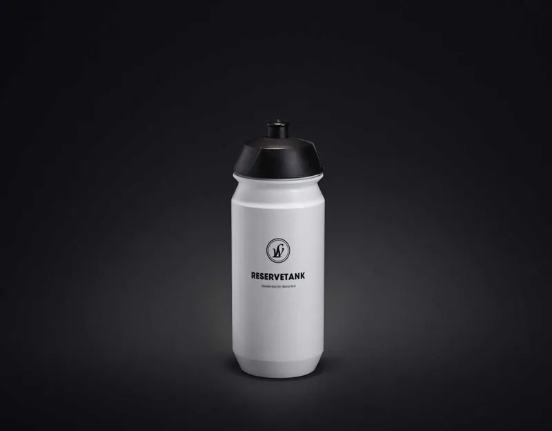 Lightweight ReseveTank Tacx Water Bottle White with Black Cap
