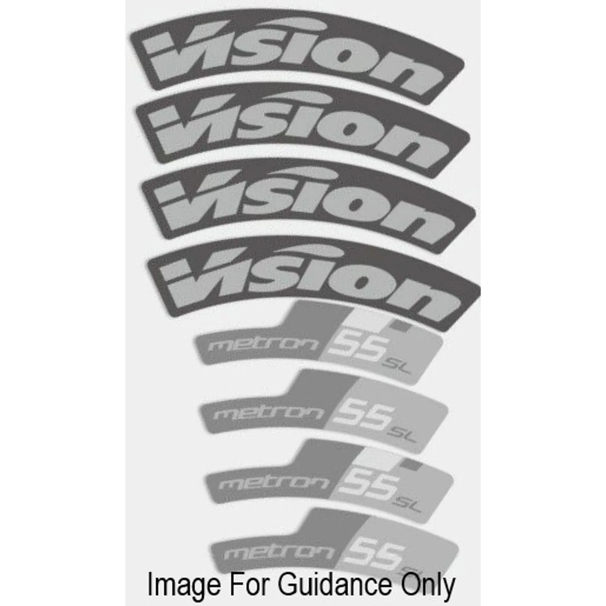 Vision Rims Logo Vision Wheels Metron 55 SL DB Decal Set Tub Grey ZJWH0593