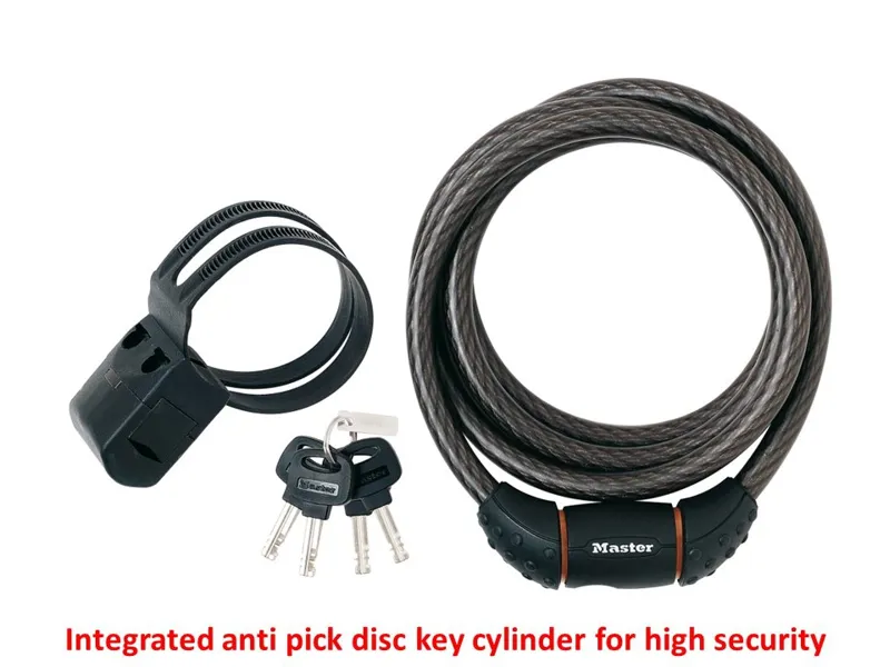Master Lock Cycle Cable Key Lock 12mm X 1.8m 8121 Black
