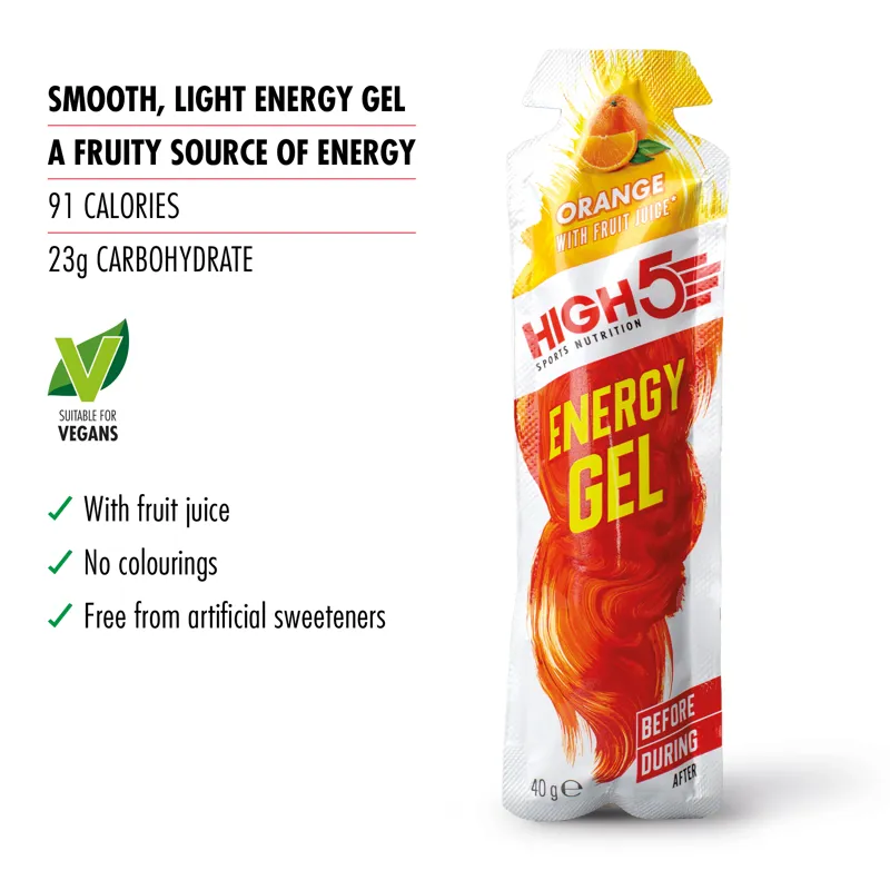 High5 Energy Gel x6 40g Various Flavours Vegan Friendly