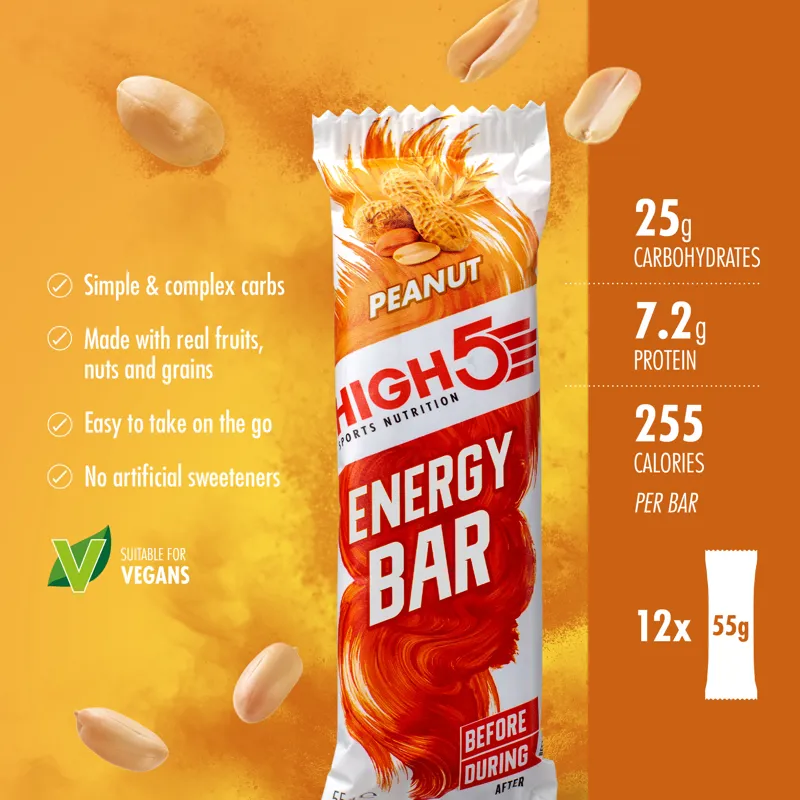 High5 Energy Bar 12 Pack 55g Various Flavours Vegan Friendly-7