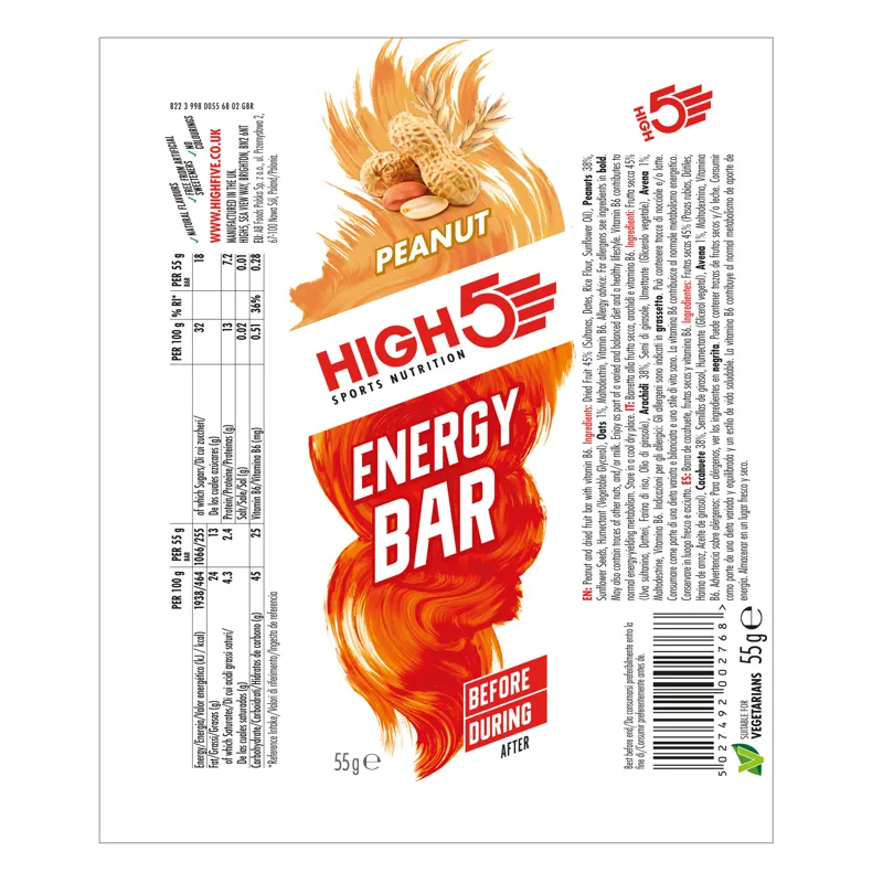 High5 Energy Bar 12 Pack 55g Various Flavours Vegan Friendly-10