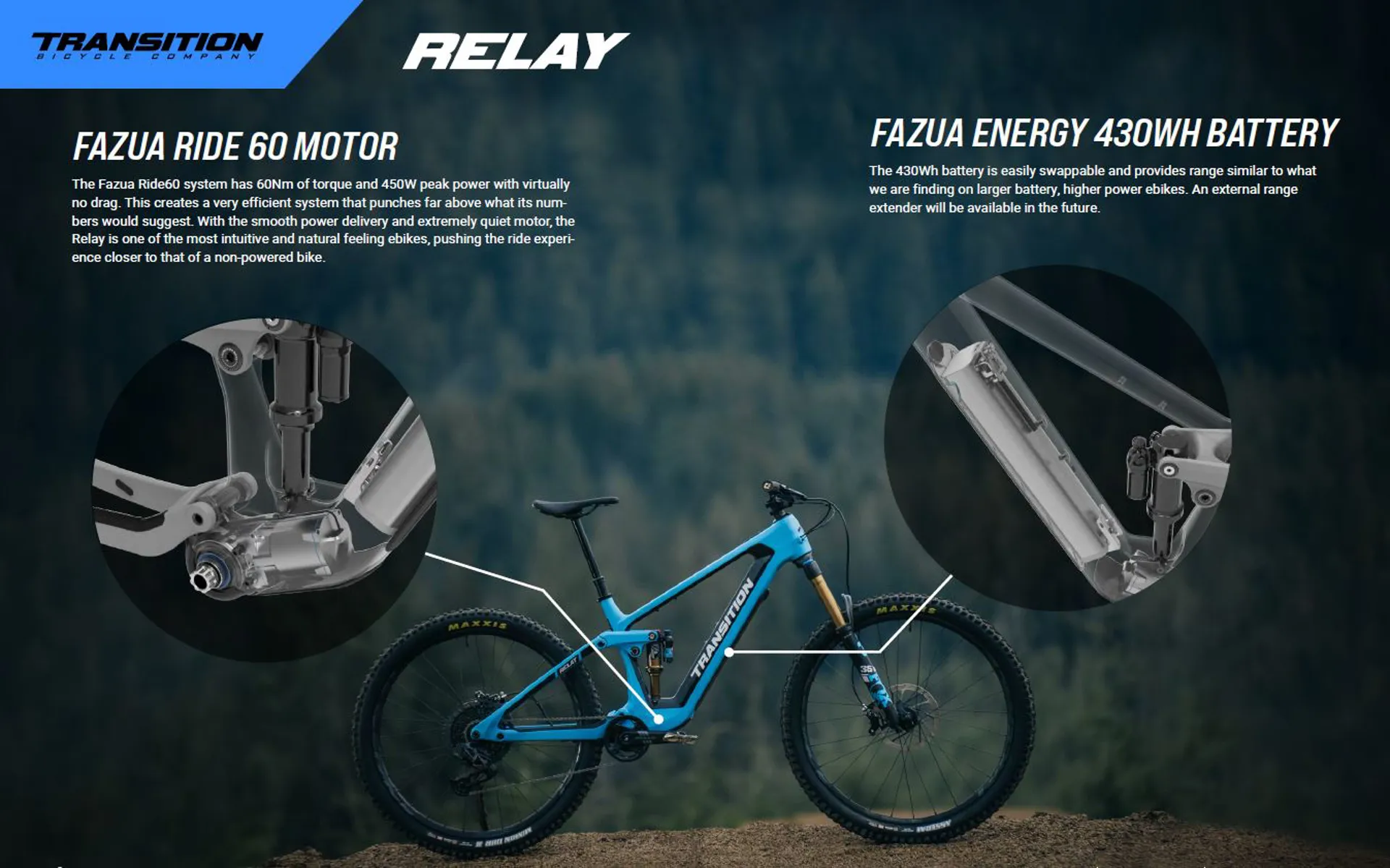 Transition Relay Carbon MTB Ebike Complete Bike SRAM XX AXS Oxide