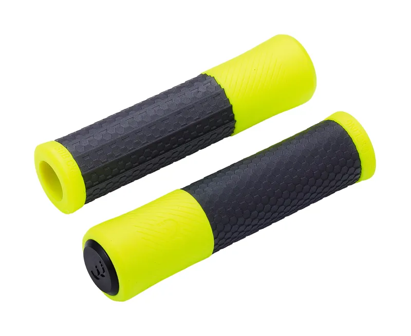 black and yellow bike grips