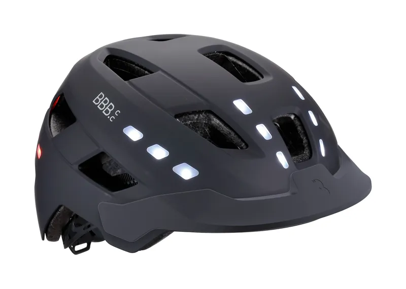 BBB District eBike/Urban Helmet With LED Light Black 54-60cm BHE-162 