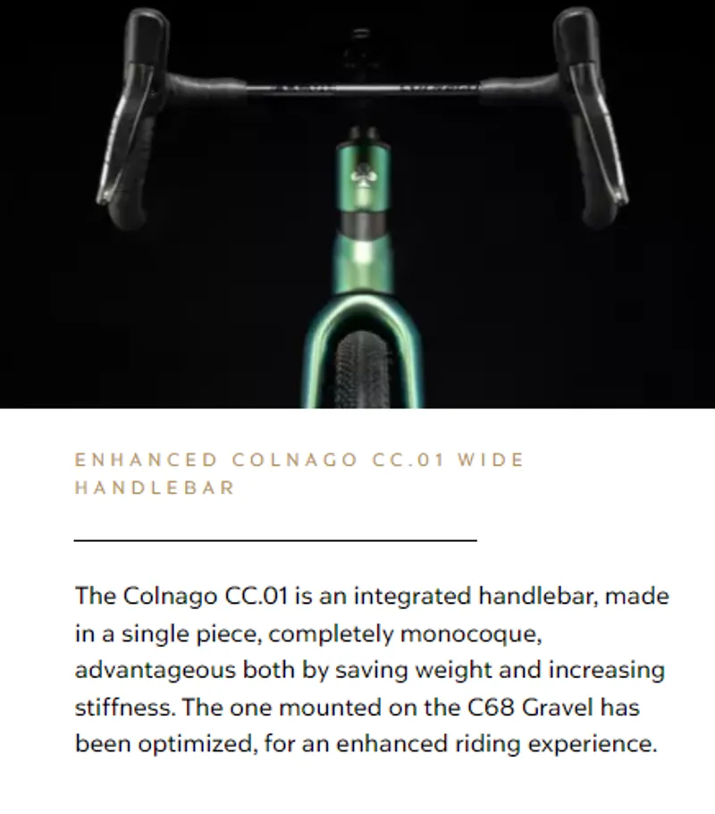Colnago CC01 Wide Carbon Gravel Integrated Handlebar and Stem 40 - 46 cm-4