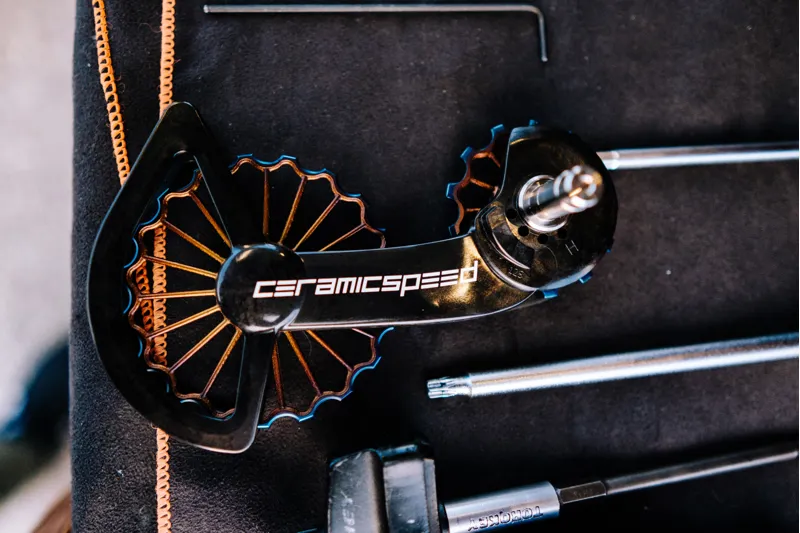 CeramicSpeed OSPW 3D Hollow Titanium Coated Oil Slick SRAM AXS XPLR-4