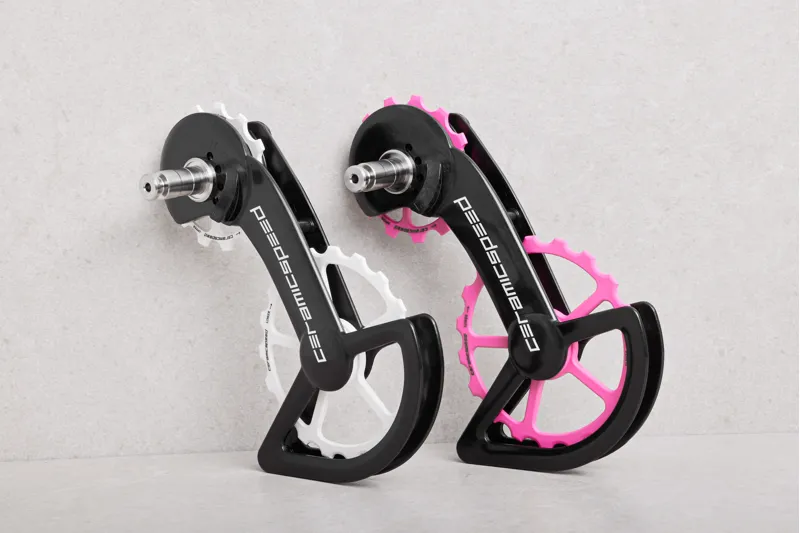 CeramicSpeed OSPW System Cerakote Coated Shimano 9100 and 8000 Pulley Wheels Pink  Limited Edition-2