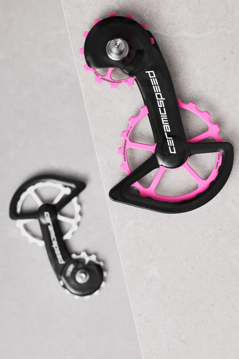 CeramicSpeed OSPW System Cerakote Coated Shimano 9100 and 8000 Pulley Wheels Pink  Limited Edition-6