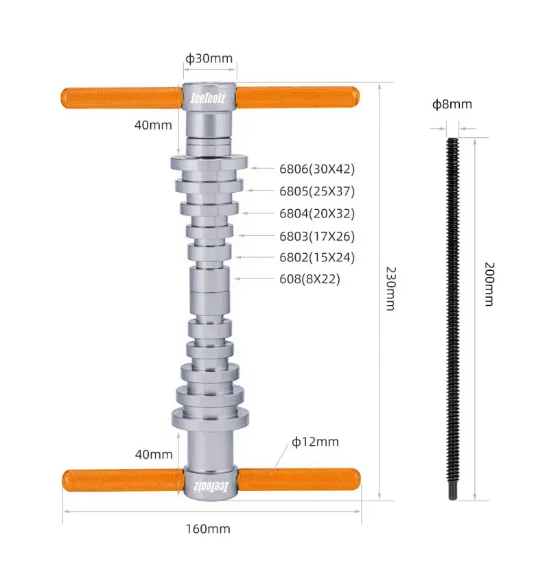 IceToolz Bearing Installation Kit Suitable for Hubs Pivots E296-1