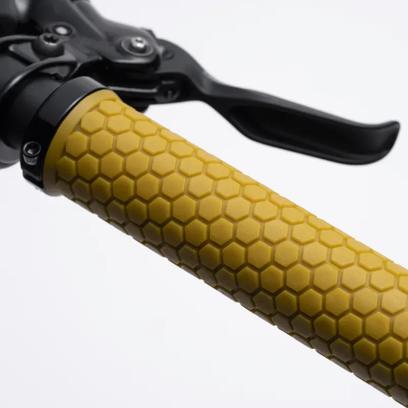 Fabric Honey Lock On MTB Handlebar Grips Dark Yellow FHG-01-3