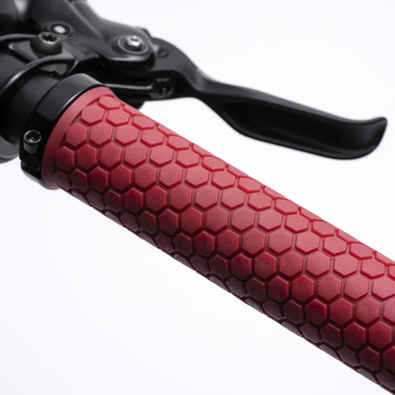 Fabric Honey Lock On MTB Handlebar Grips Red FHG-01-3