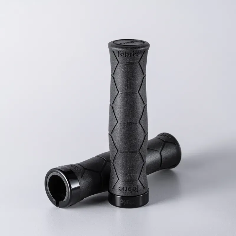 Fabric Semi Ergo Silicone Lock On MTB Handlebar Grips Black FHG-03-1