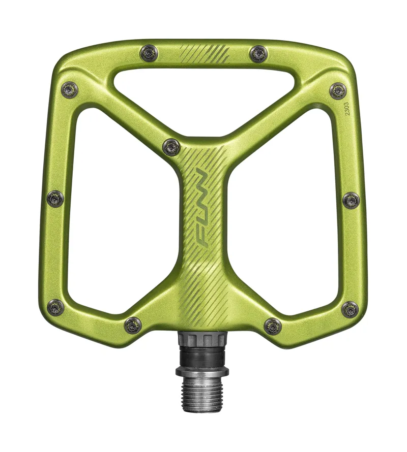  Funn Python 2 Alloy MTB Flat Pedals With Long Adjustable Pins Green-3