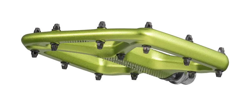  Funn Python 2 Alloy MTB Flat Pedals With Long Adjustable Pins Green-4