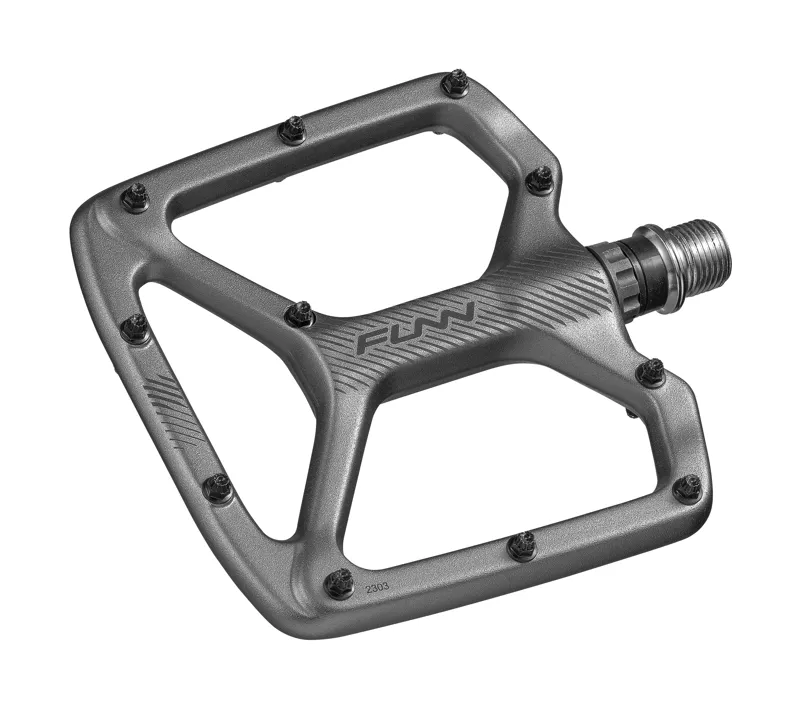 Funn Python 2 Alloy MTB Flat Pedals With Long Adjustable Pins Grey-2