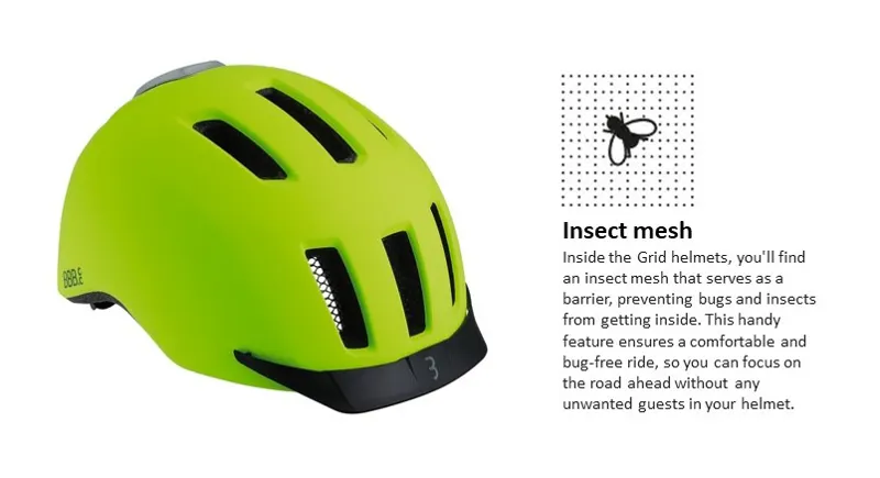 BBB Grid City/Urban Cycle Helmet With Rear LED Light Neon Yellow BHE-161 -7