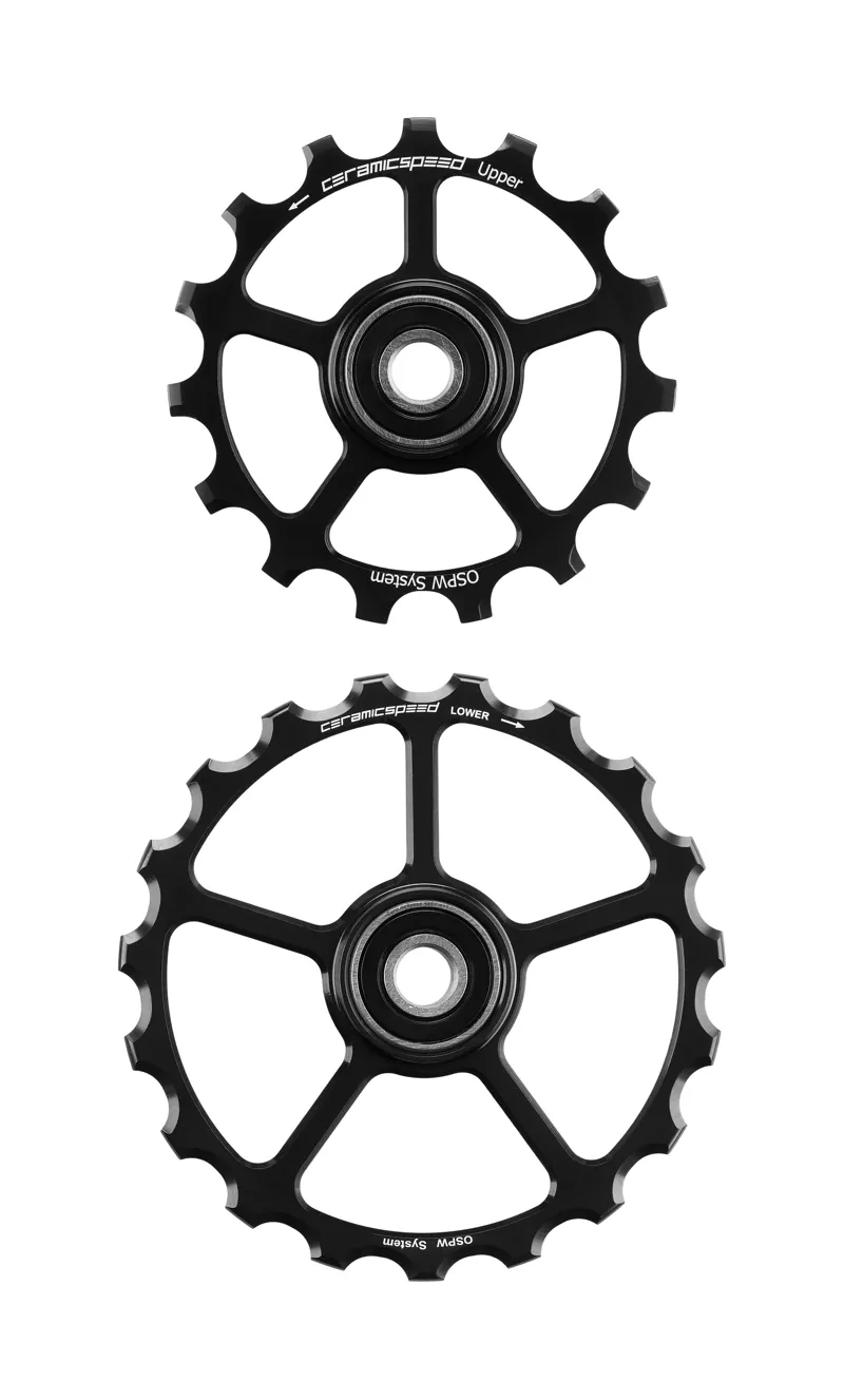 CeramicSpeed OSPW Replacement Pulley Wheels 15 + 19T Coated Ceramic Bearings Black