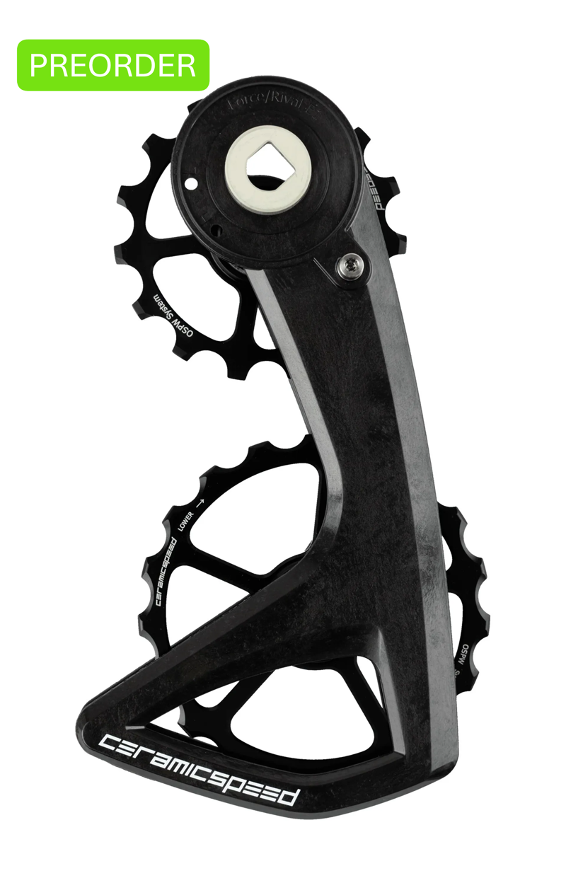 CeramicSpeed OSPW RS 5 Spoke SRAM Force Rival E1 Pulley Wheels Black