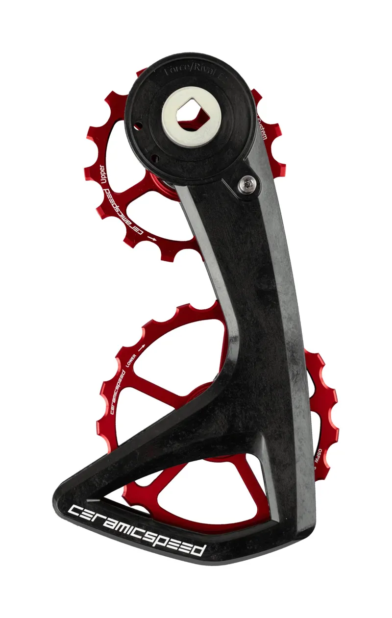 CeramicSpeed OSPW RS 5 Spoke SRAM Force Rival E1 Pulley Wheels Red-1