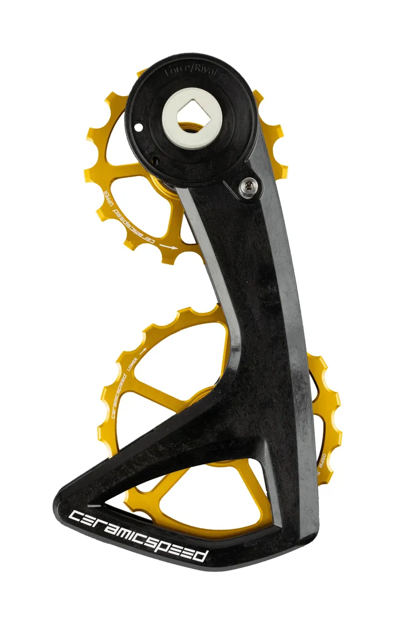 CeramicSpeed OSPW RS 5 Spoke SRAM Force Rival E1 Pulley Wheels Gold-1