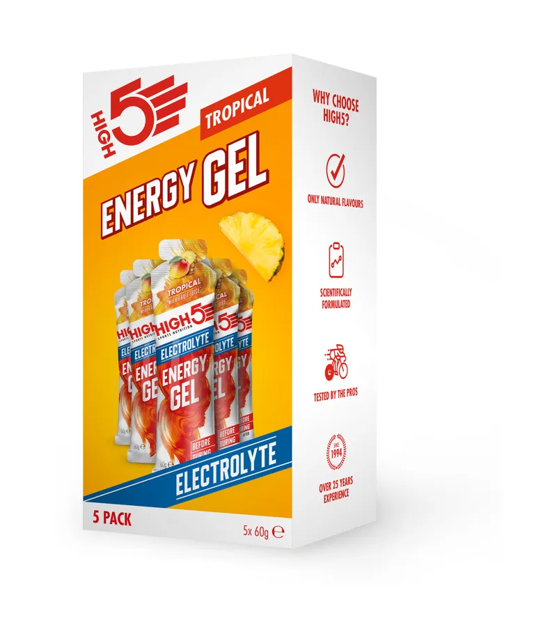 High5 Energy Gel Electrolyte x5 60g Various Flavours Vegan Friendly-1