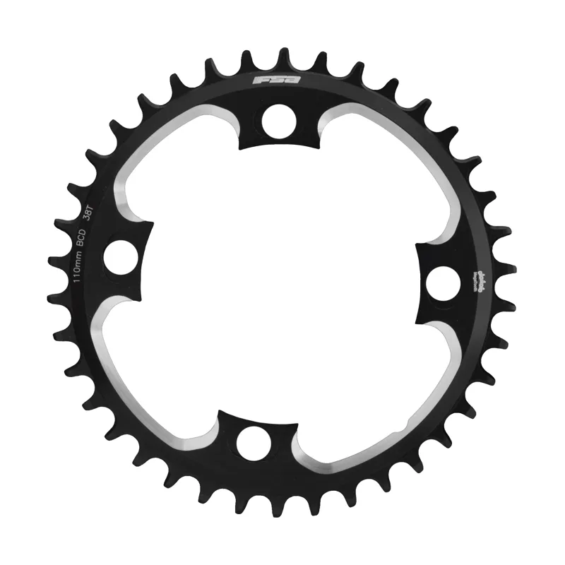 FSA SLK ABS Road 110BCD 1x11 Chainring 4H Black Various Sizes-1