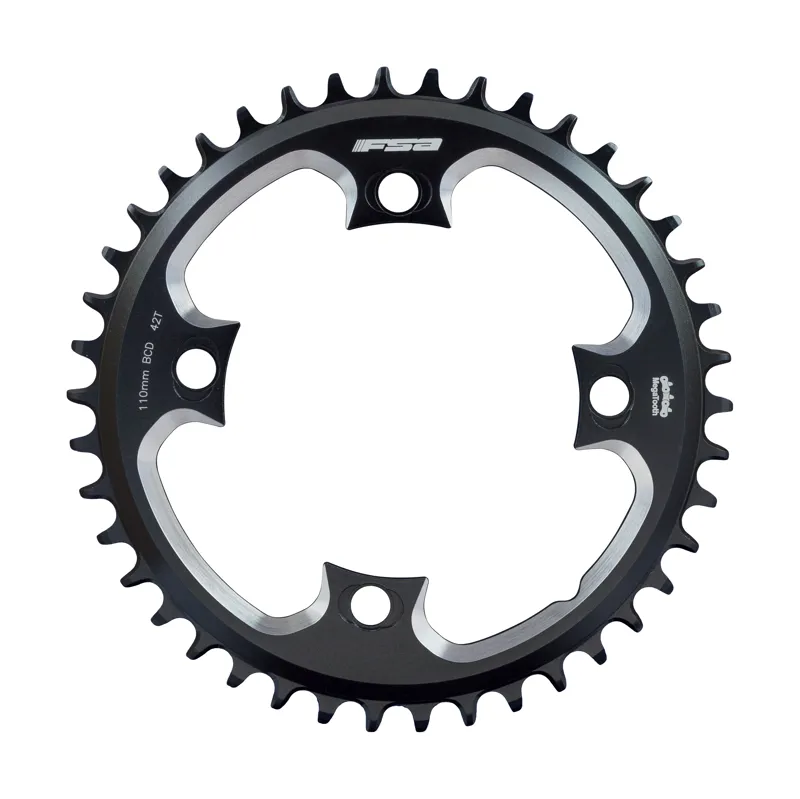 FSA SLK ABS Road 110BCD 1x11 Chainring 4H Black Various Sizes-2