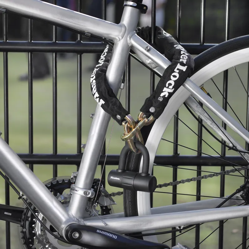 Master Lock Chain With Sold Secure Silver Mini U-Lock 10mm X 90cm 8234 Black-4