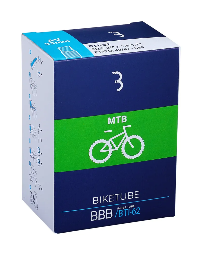 BBB Innertube 29 x 1.90 - 2.30 40mm Schrader Valve MTB BTI-89