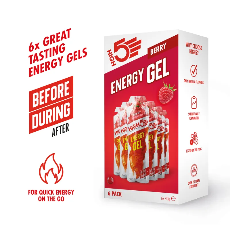 High5 Energy Gel x6 40g Various Flavours  Vegan Friendly-2