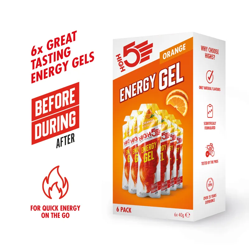 High5 Energy Gel x6 40g Various Flavours  Vegan Friendly-4